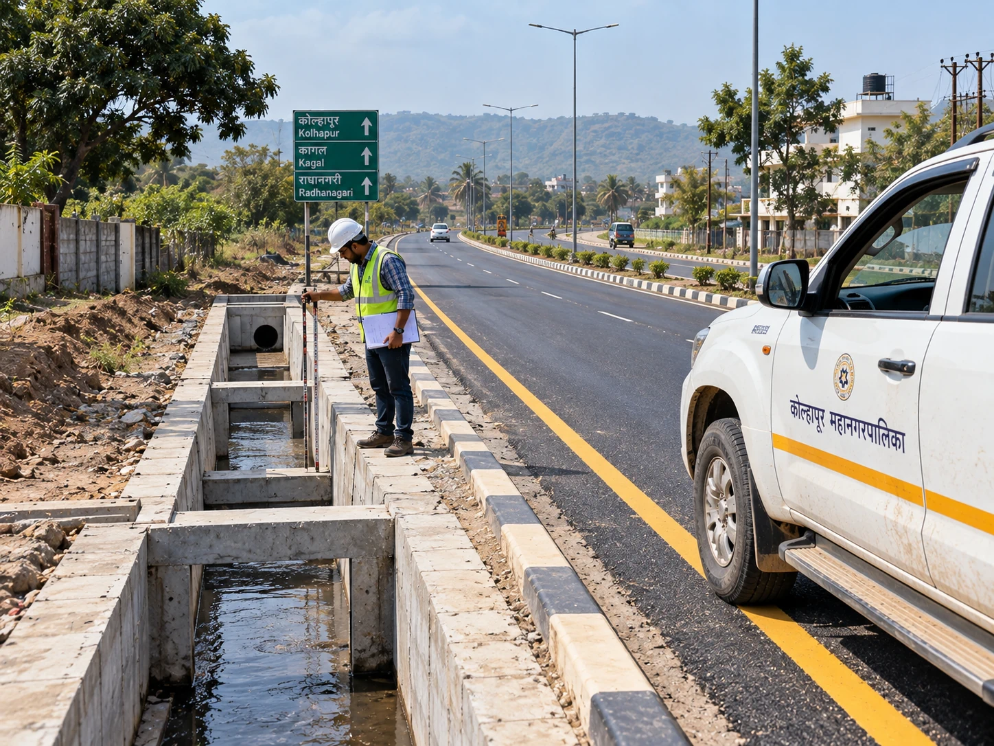 Municipal asphalt road and concrete stormwater drain network inspection