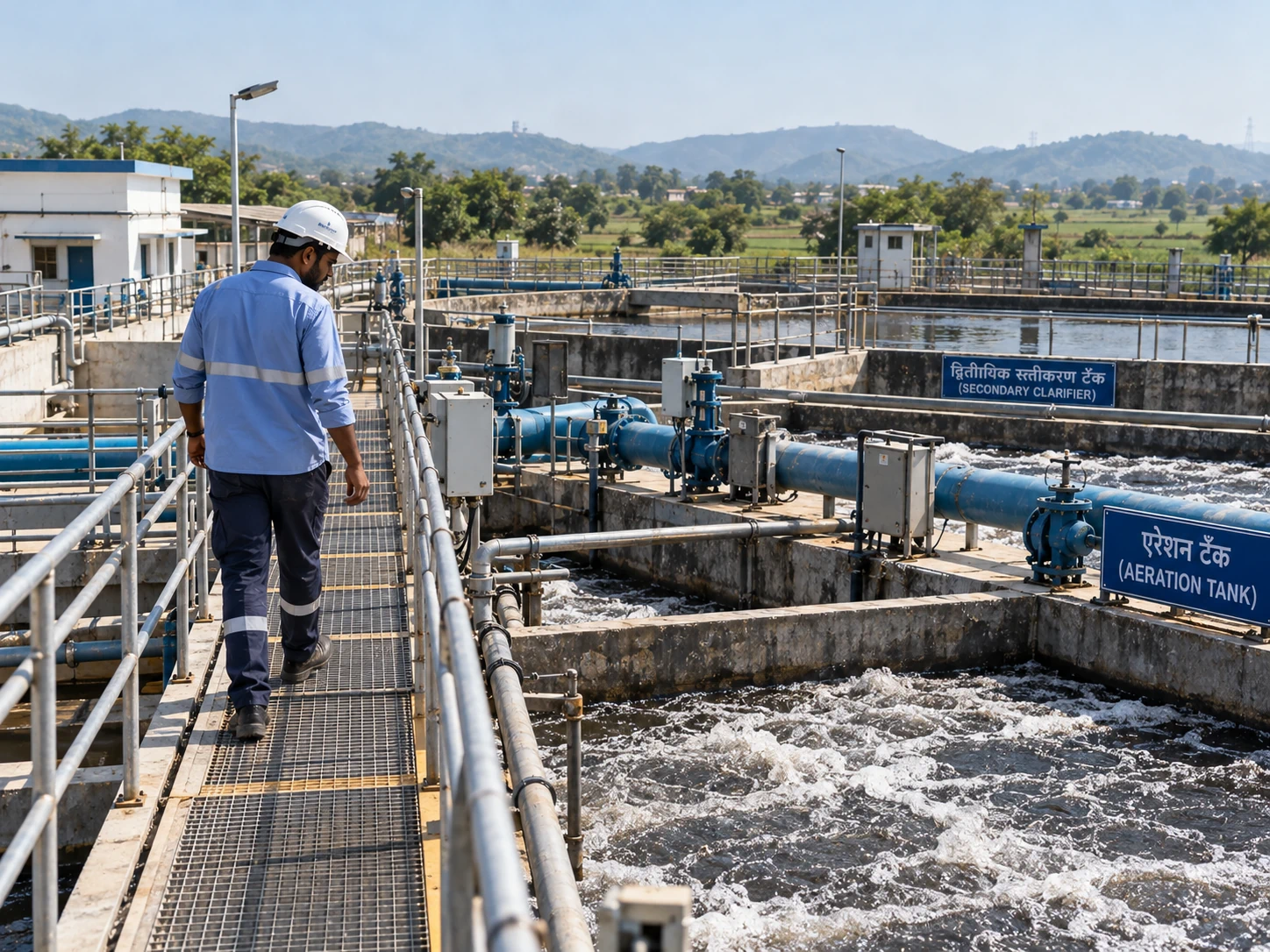 Wastewater treatment plant aeration tank inspection in Maharashtra